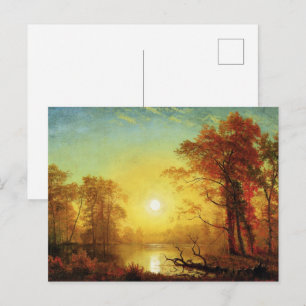 Carte Postale peinture d'Albert Bierstadt, Lever de soleil,