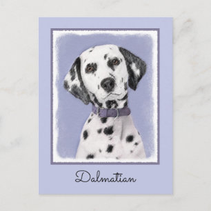 Carte Postale Peinture Dalmatienne - Cute Original Chien Art