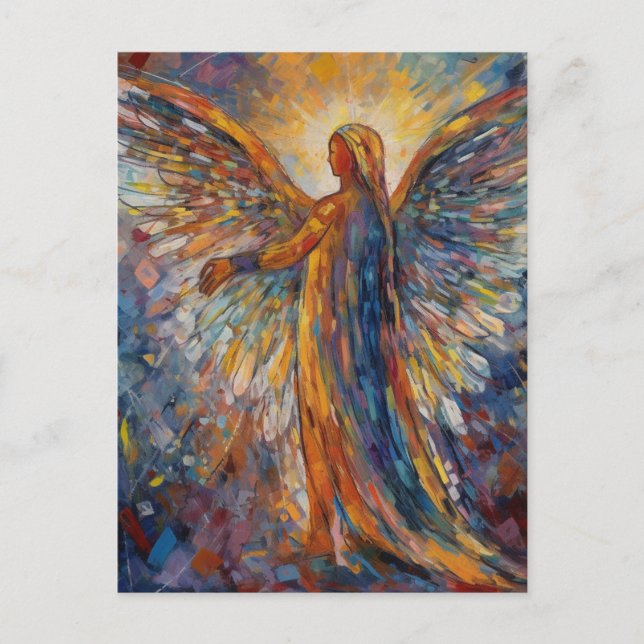 Carte Postale Peinture d'ange colorée (Devant)