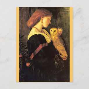 Carte Postale Peinture d'antiquité de hibou de cri strident de