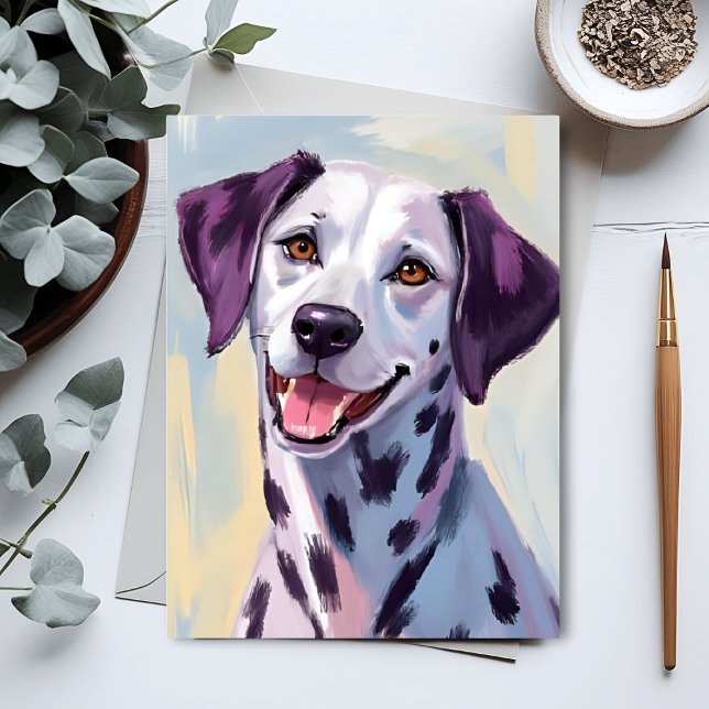 Carte Postale Peinture d'aquarelle de chien dalmate (Créateur téléchargé)