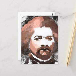 Carte Postale Peinture d'aquarelle en or Frederick Douglass