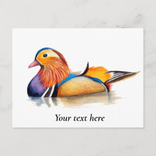 Carte Postale Peinture d'aquarelle mandarin