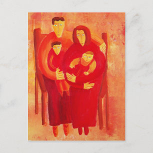 Carte Postale Peinture d'art contemporain en famille