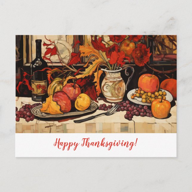 Carte Postale Peinture d'automne de Thanksgiving (Devant)