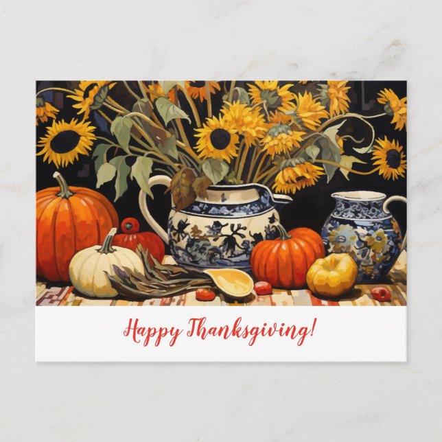 Carte Postale Peinture d'automne de Thanksgiving (Devant)