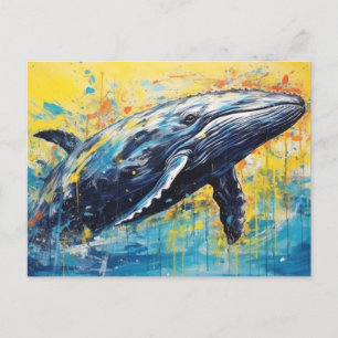 Carte Postale Peinture de baleine d'art moderne
