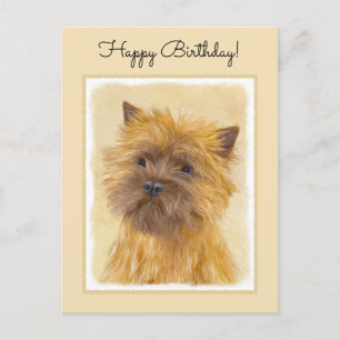 Carte Postale Peinture de Cairn Terrier - Cute Original Chien Ar