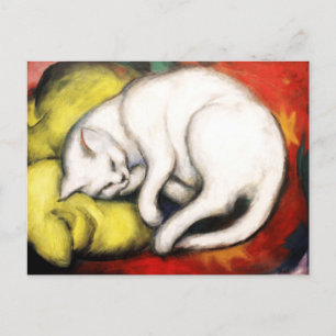 Carte Postale Peinture de Chat Blanc de Franz Marc