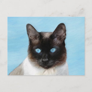 Carte Postale Peinture de chats de Siamese - Cute Original Cat A