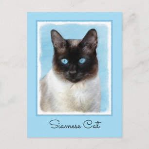 Carte Postale Peinture de chats de Siamese - Cute Original Cat A