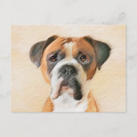 Peinture de chien Boxer originale non rognée, Art