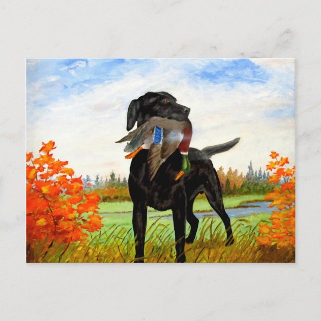 Carte postale Peinture de chien de chasse (Devant)