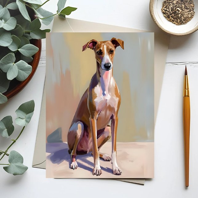 Carte Postale Peinture de chien gris italien (Créateur téléchargé)