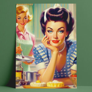 Carte Postale Peinture de cuisine rétro