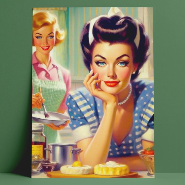 Carte Postale Peinture de cuisine rétro (Créateur téléchargé)