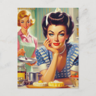 Carte Postale Peinture de cuisine rétro