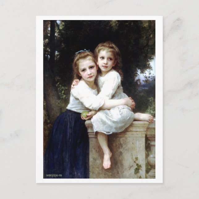 Carte Postale Peinture de deux soeurs par William-Adolphe Bougue (Devant)