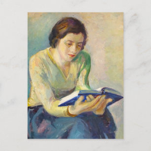 Carte Postale Peinture de femme lisant