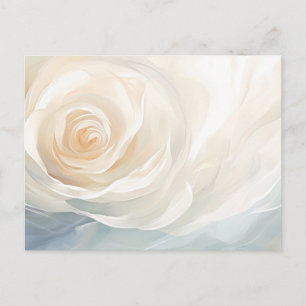 Carte Postale Peinture de fleurs abstraites de rose blanche