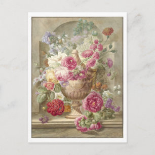 Carte Postale Peinture de fleurs dans un vase