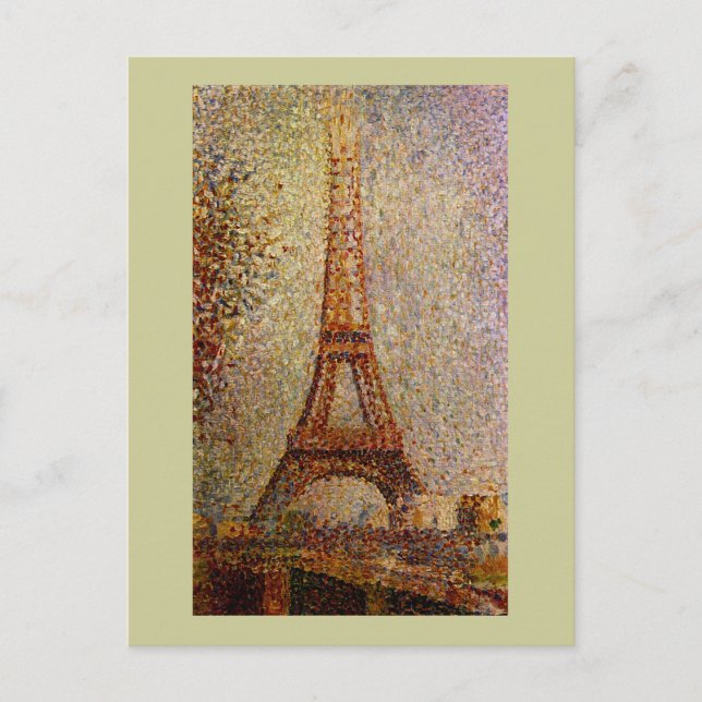 Carte Postale Peinture de Georges Seurat : La Tour Eiffel (1889) (Devant)