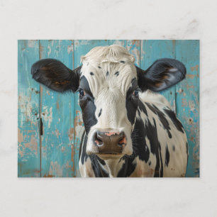 Carte Postale Peinture de la ferme de vache laitière de mignonne