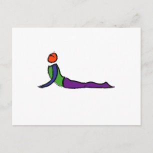 Carte Postale Peinture de la pose de cobra yoga.