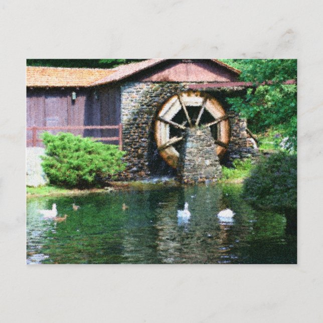 Carte postale Peinture de l'étang à roue d'eau (Devant)
