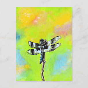 Carte Postale Peinture de libellules chatoyante