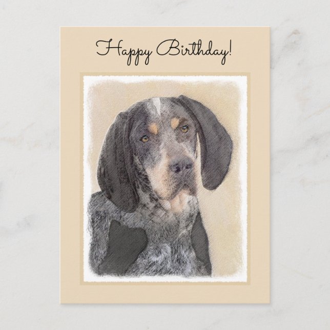 Carte Postale Peinture de linge bluetick - mignon chien original (Devant)