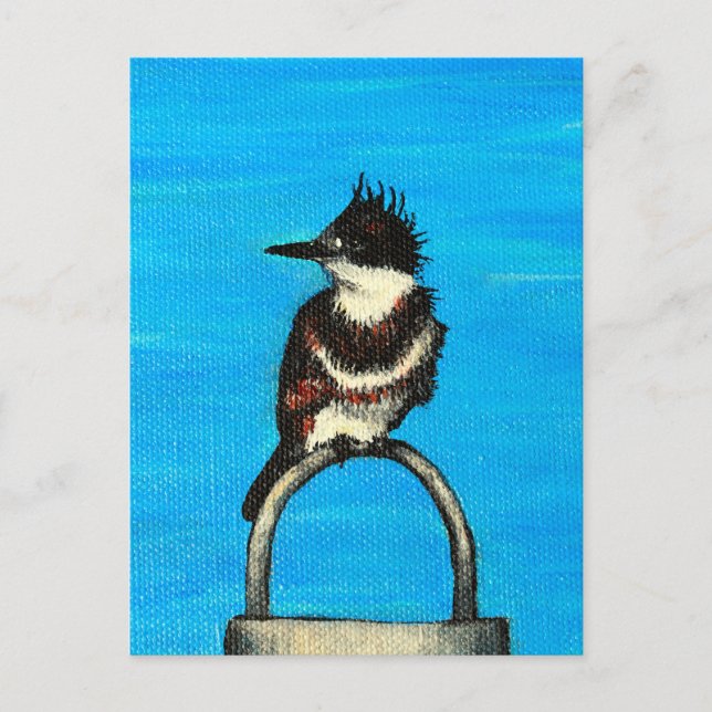 Carte Postale Peinture de martin-pêcheur (Devant)