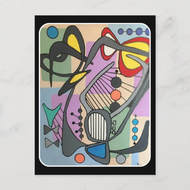 Carte Postale Peinture de 'Mid Century Mod Spider Song' sur une (Devant)