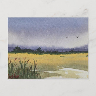 Carte Postale Peinture de paysage à l'aquarelle