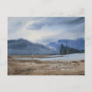 Carte Postale Peinture de paysage à l'aquarelle