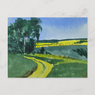 Carte Postale Peinture de paysage à l'aquarelle