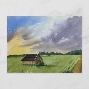 Carte Postale Peinture de paysage à l'aquarelle 