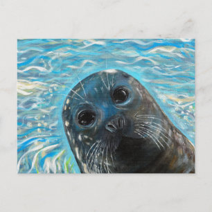 Carte Postale Peinture de phoque en pop-up