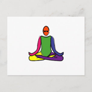 Carte Postale Peinture de pose de lotus yoga.