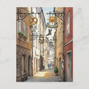 Carte Postale Peinture de rue de Salzbourg Autriche