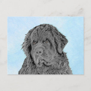 Carte Postale Peinture de Terre-Neuve - Cute Original Chien Art