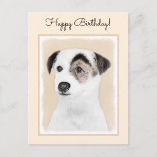 Carte Postale Peinture de Terrier Parson Jack Russell - Art Cani