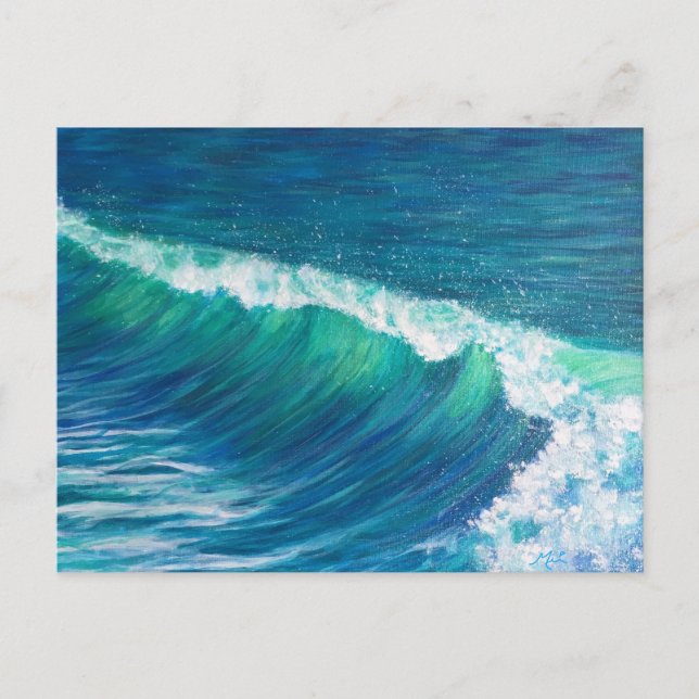 Carte Postale Peinture de vague océanique (Devant)