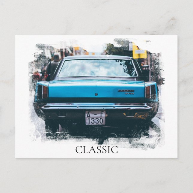 Carte Postale *~* Peinture de voiture ancienne vintage classique (Devant)