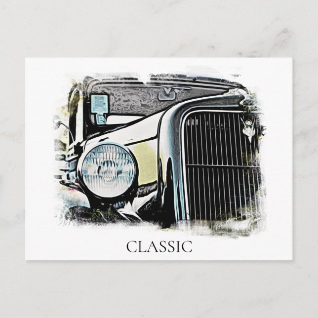Carte Postale *~* Peinture de voiture ancienne vintage classique (Devant)