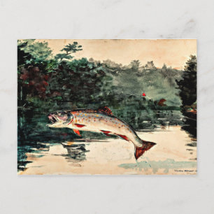 Carte Postale Peinture de Winslow Homer, Truite bondissante