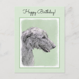 Carte Postale Peinture de Wolfhound irlandais - Joli art origina