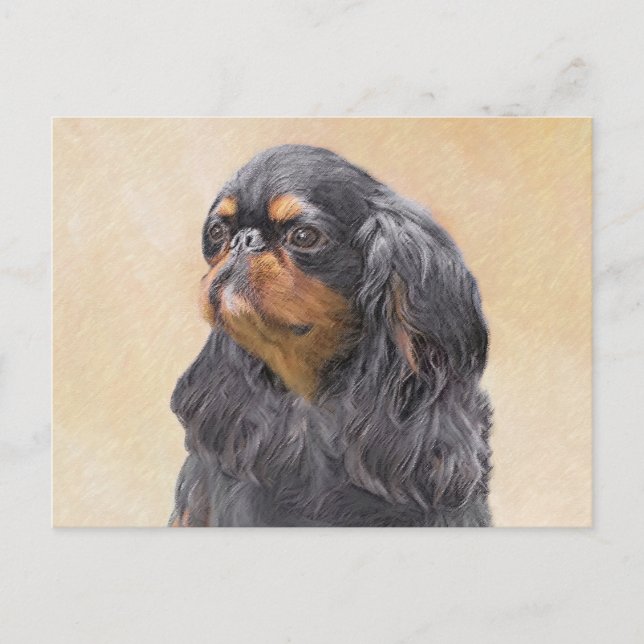 Carte Postale Peinture d'Epagneul Toy Anglais Art Animalier Orig (Devant)
