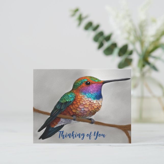 Carte Postale Peinture des colibris de Vibrant Allen (Debout devant)