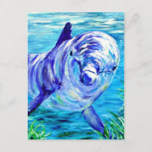 Carte Postale Peinture des dauphins d'océan Dauphin Photo sous-m